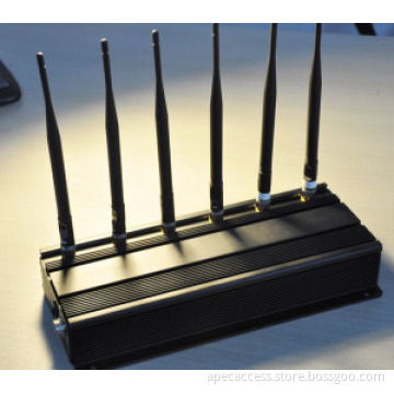 3G 4G High Power Cell Phone Jammer with 6 Powerful Antenna (4G LTE + 4G Wimax)